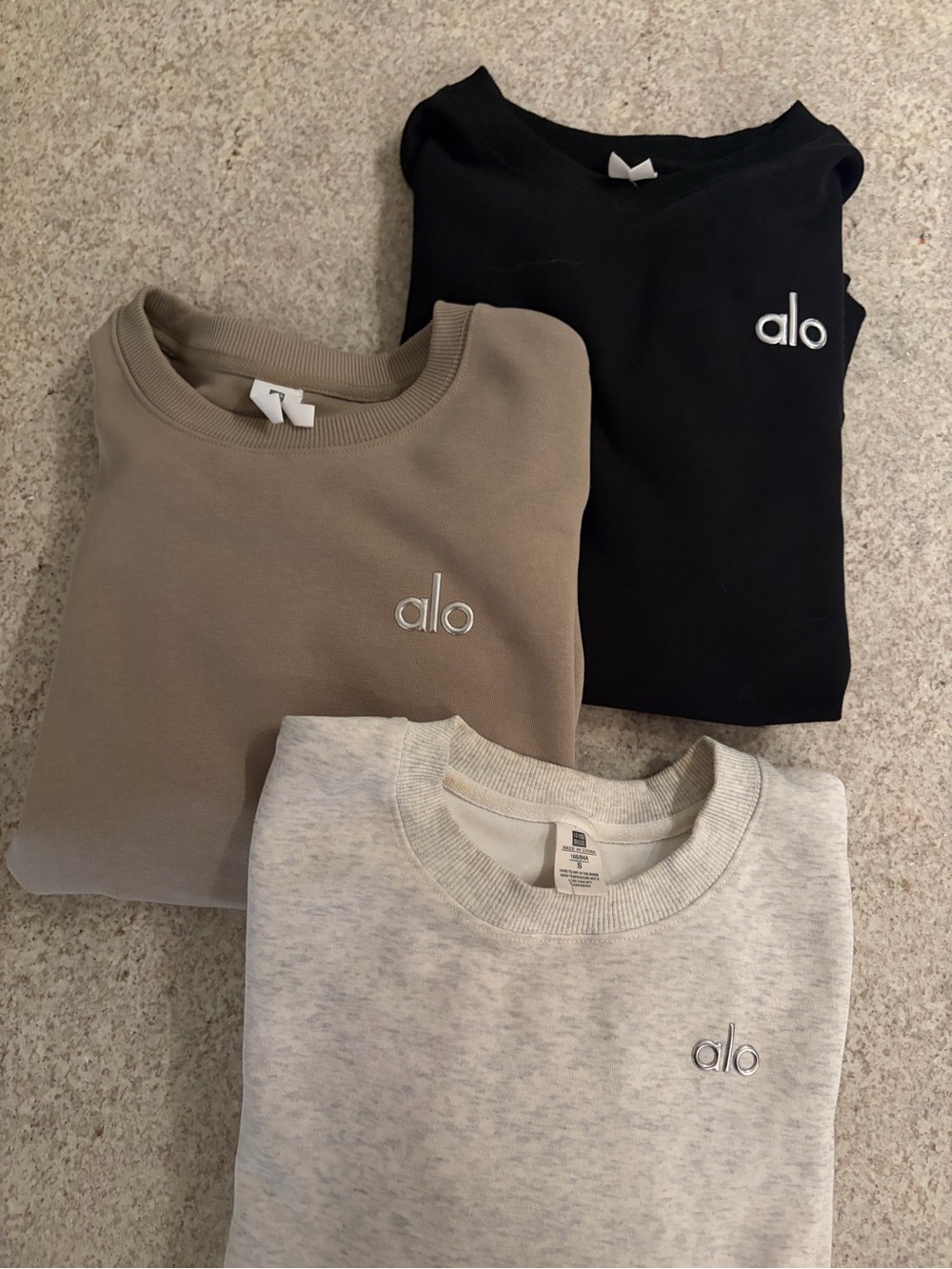 Crewneck Sweatshirts - Black, Taupe, Light Gray